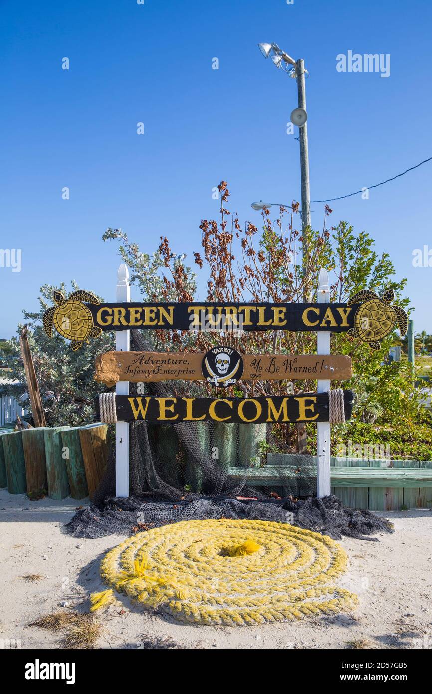 Bahamas, Abaco Islands, Green Turtle Cay, New Plymouth Stock Photo Alamy