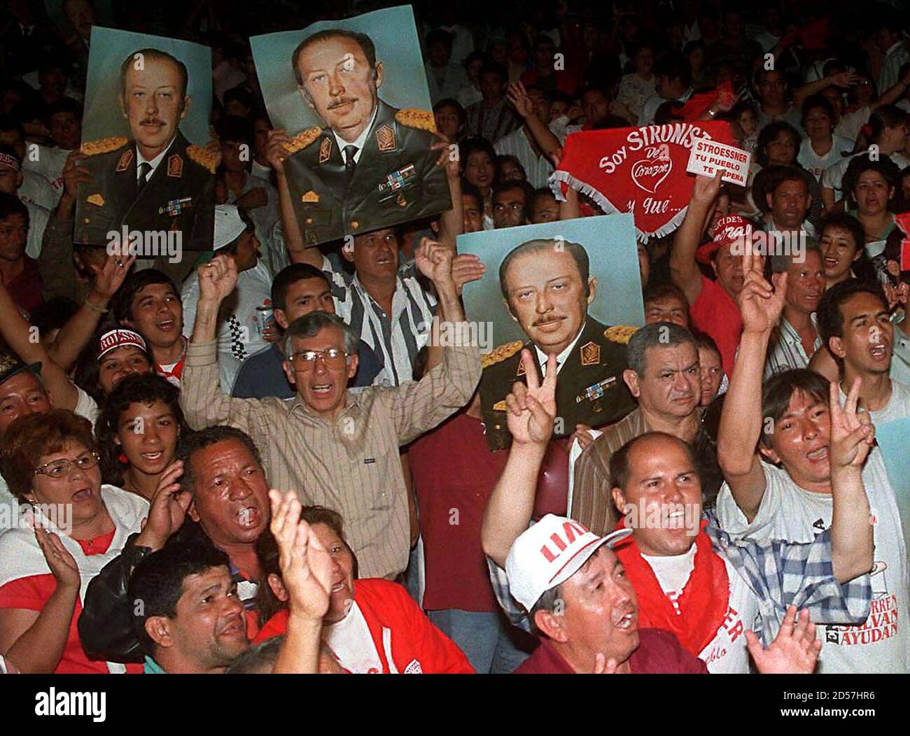 Supporters Of Former Dictator Of Paraguay General Alfredo Stroessner Yell Slogans In His Favour Early November 3 To Celebrate His 86th Birthday In The City S San Pablo District Previously Called The Stroessner Supporters Of Former Dictator Of Paraguay General Alfredo Stroessner Yell Slogans In His Favour Early November 3 To Celebrate His 86th Birthday In The City S San Pablo District Previously Called The Stroessner