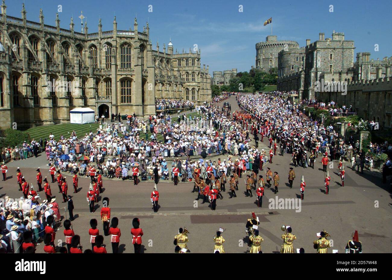 The Garter Ceremony parade passes through the forecourt of Windsor
