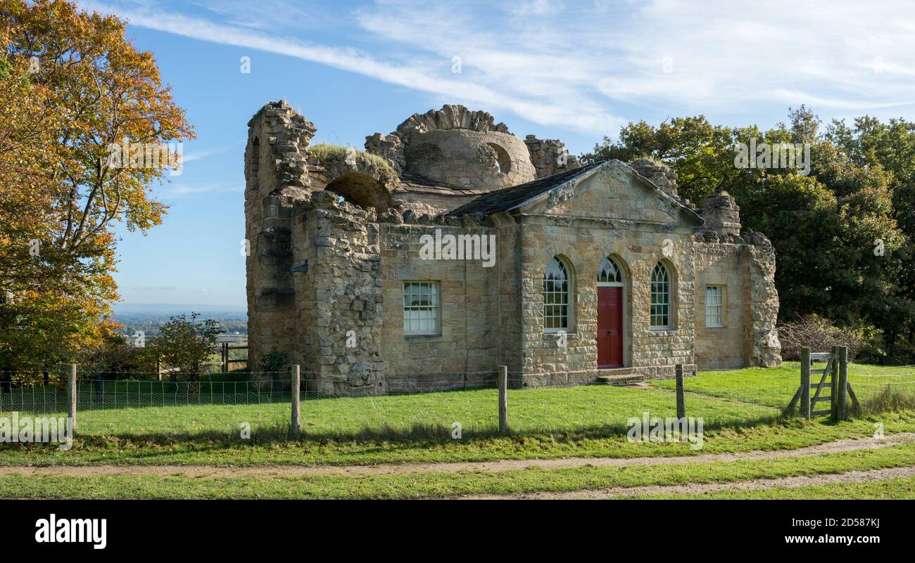 The banqueting house at Hackfall in North Yorkshire - restored and used as a holiday cottage Stock Photo