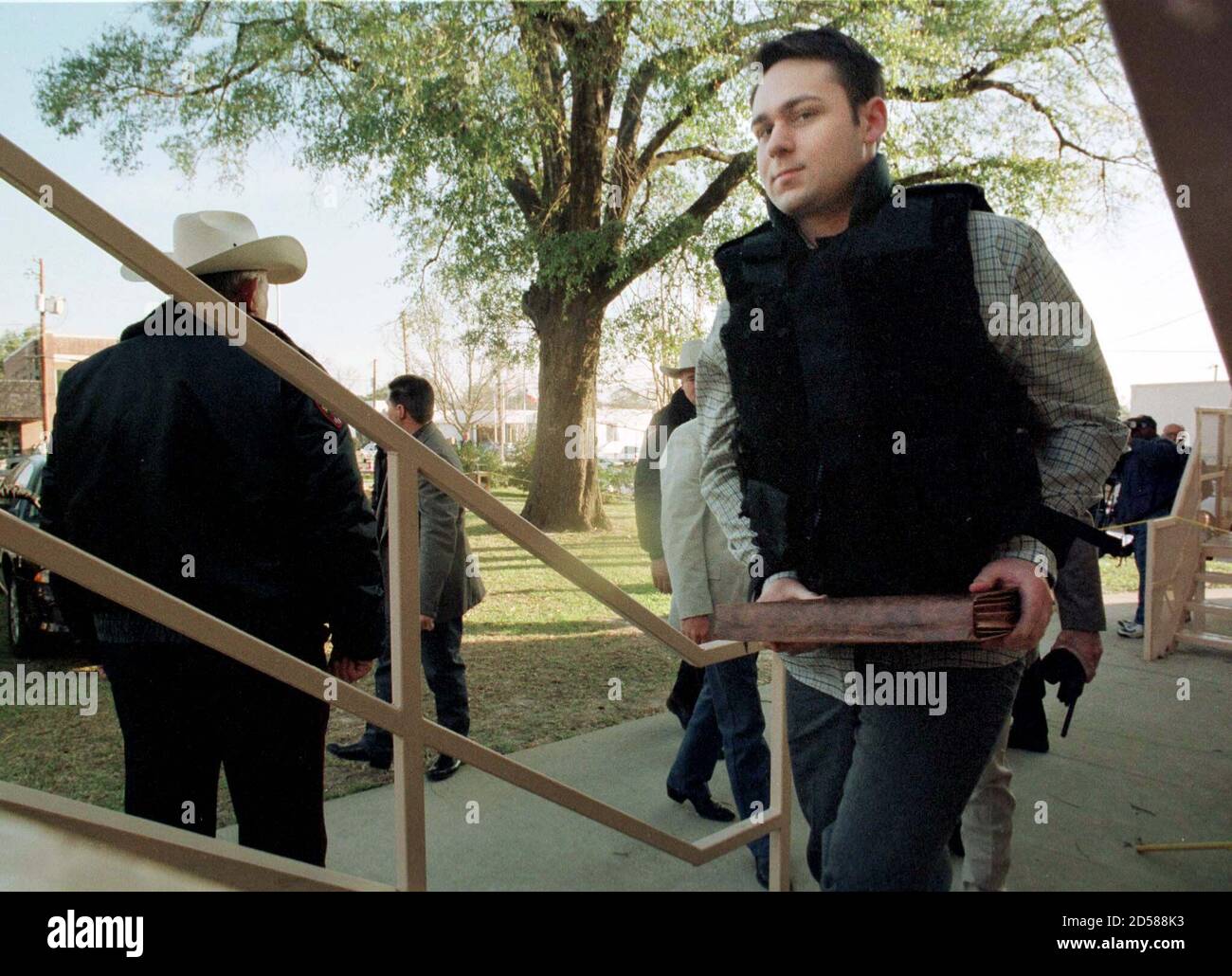 John William 'Bill' King, 24, accused in the dragging death of James Byrd Jr., arrives at the Jasper County Courthouse, February 19. Byrd, 49, was dragged to his death eight months ago in Jasper, Texas. aal/ Photo by Adrees A.  AAL/JP/CLH/ Stock Photo