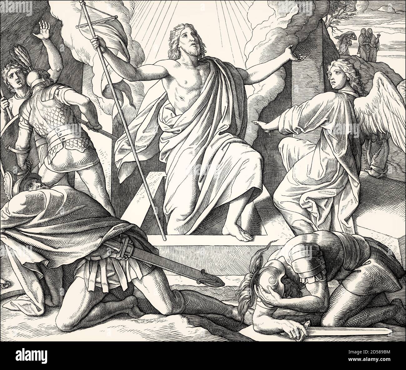 The Resurrection of Jesus,  New Testament, by Julius Schnorr von Carolsfeld, 1860 Stock Photo