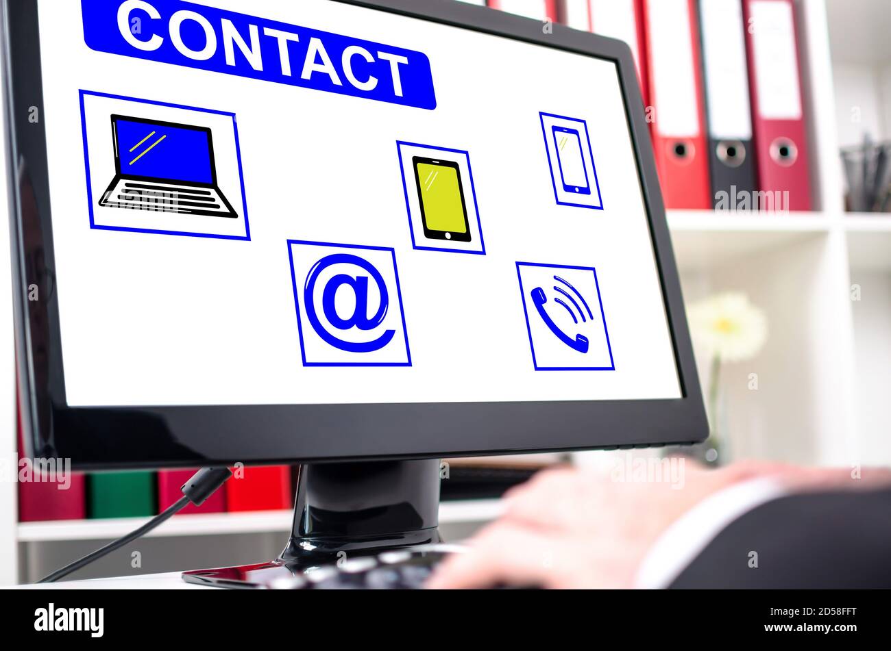 Contact concept shown on a computer screen Stock Photo