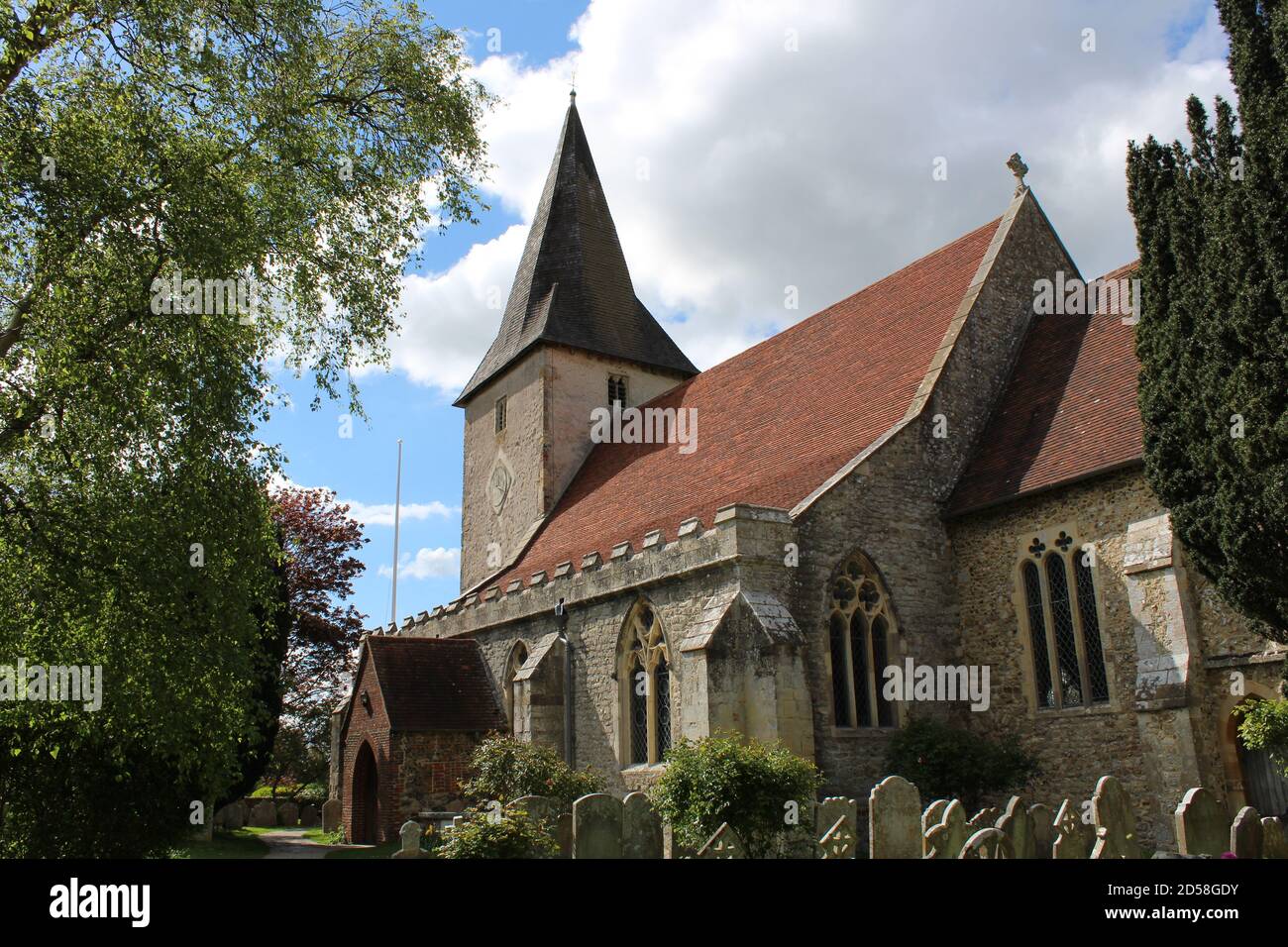 Holy Trinity Church, Bosham. There was a church on this site in Saxon times, and the oldest parts of the building date from that time. Visitor attraction. Stock Photo
