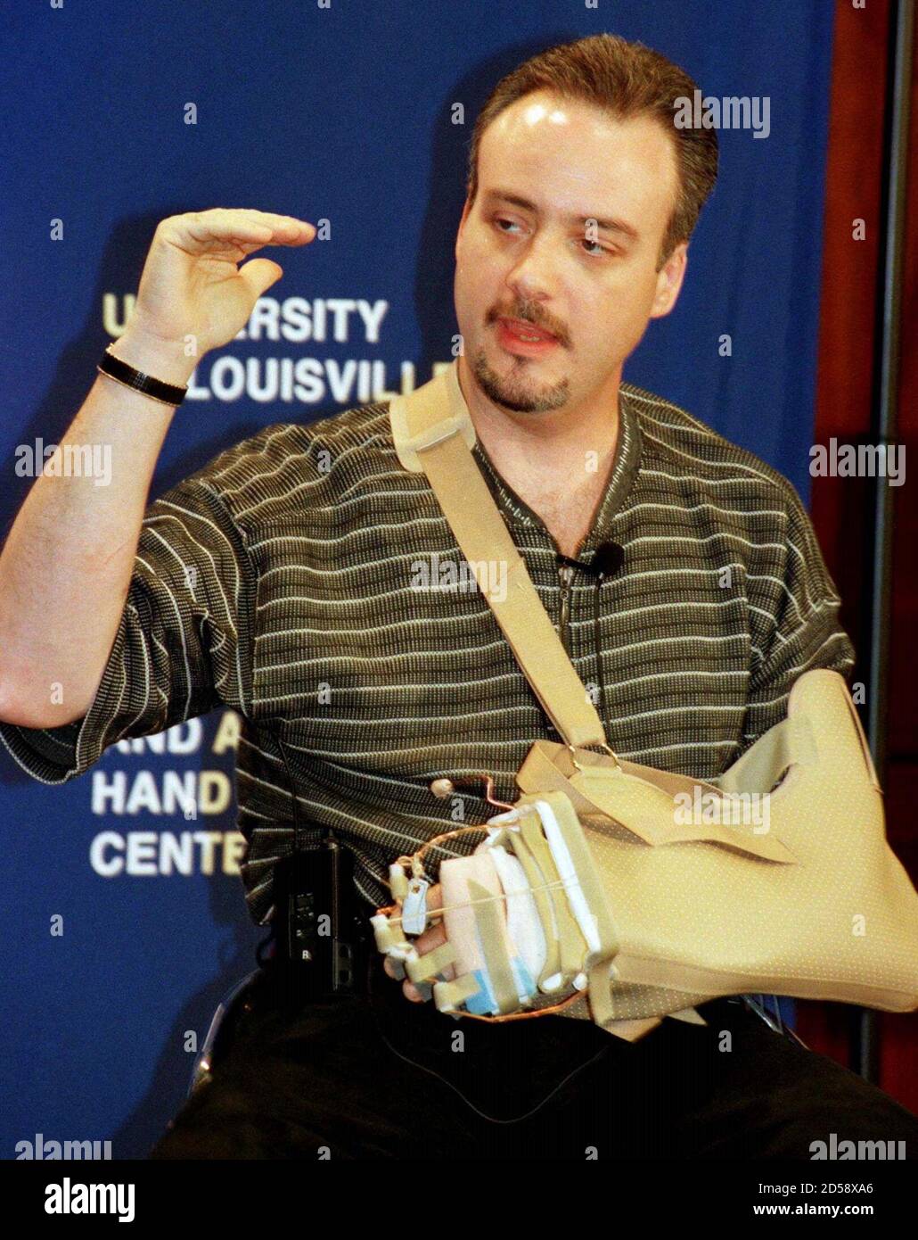 Matthew Scott The First Hand Transplant Patient In The United States Answers Questions From The Media About His New Hand During His First Press Conference At The Jewish Hospital In Louisville Kenticky