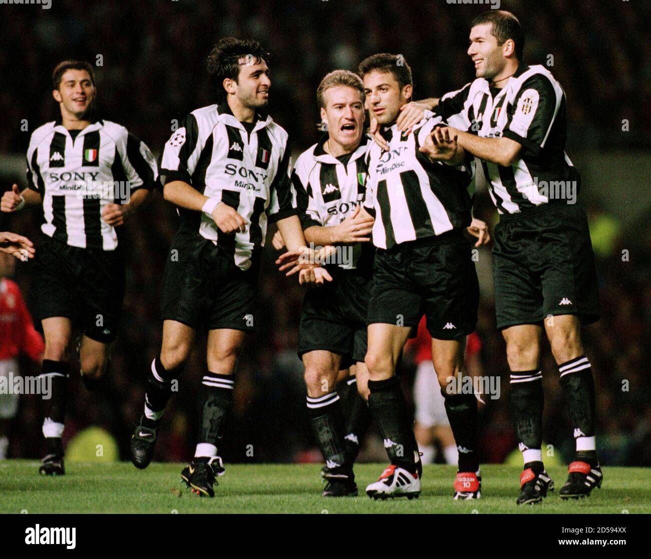 Juventus Fc Soccer Star Alessandro Del Pierro 2r Celebrates Scoring His First Goal After 19 Seconds Of Play With Team Mates Didier Deschamps 3l And Zinedine Zidane R October 1 The Game Juventus Fc Soccer Star Alessandro Del Pierro 2r Celebrates Scoring His First Goal After 19 Seconds Of Play With Team Mates Didier Deschamps 3l And Zinedine Zidane R October 1 The Game