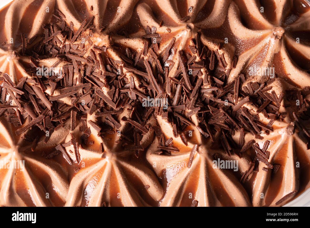Peaks and ridges of triple chocolate ice cream. Stock Photo