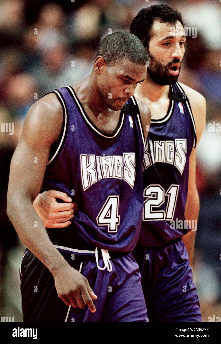 marriage Caution Accustomed to Sacramento Kings forward Chris Webber (4) is helped off the court with a  strained neck by teammate and center Vlade Divac (21) with one minute left  in the first half December 18