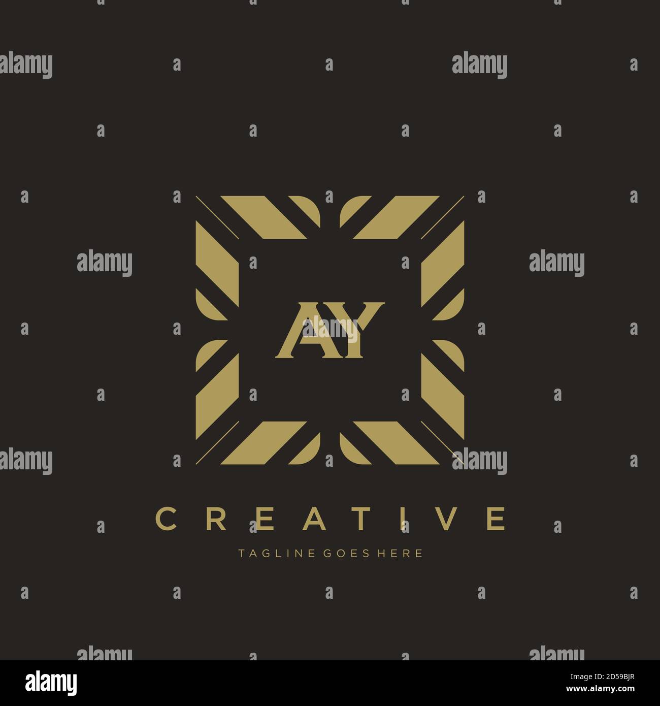 AY initial letter luxury ornament monogram logo template vector Stock Vector