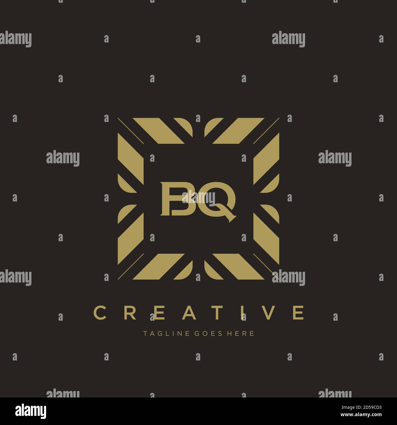 BQ initial letter luxury ornament monogram logo template vector Stock Vector