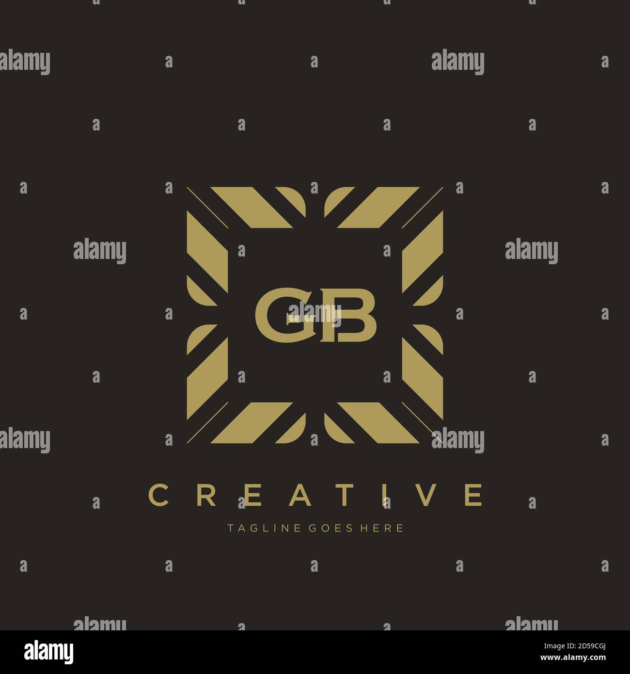 GB initial letter luxury ornament monogram logo template vector Stock Vector