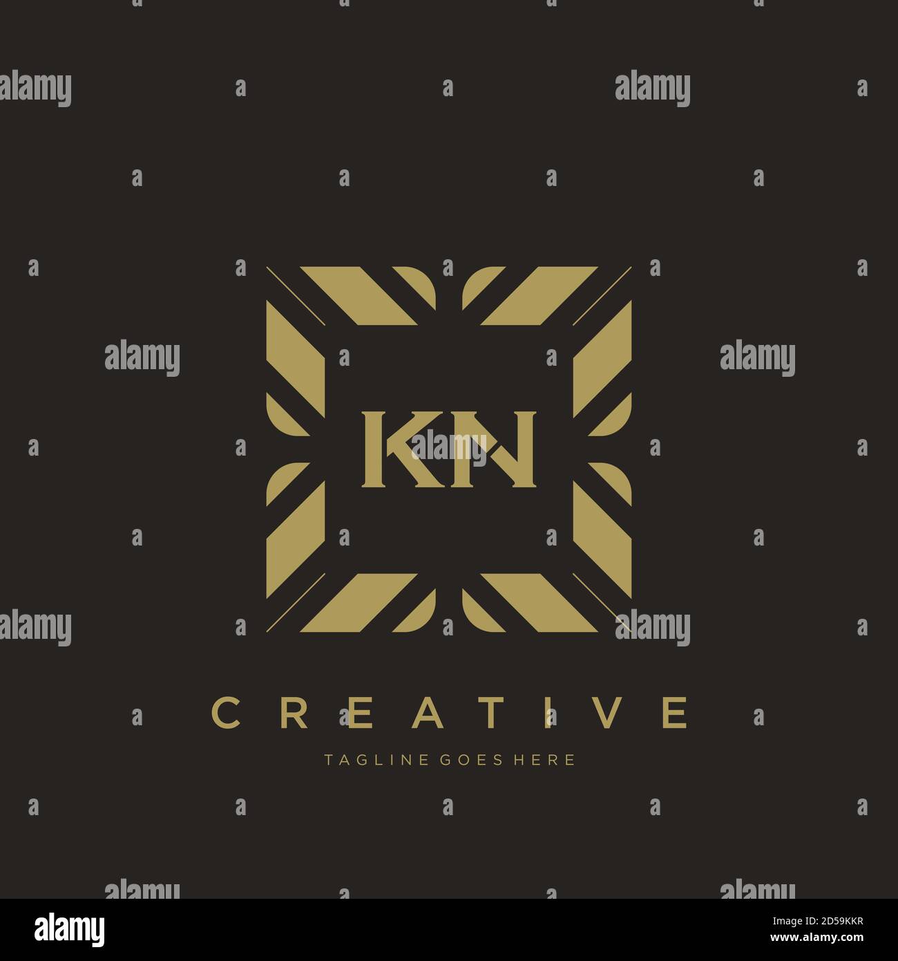 KN initial letter luxury ornament monogram logo template vector Stock Vector