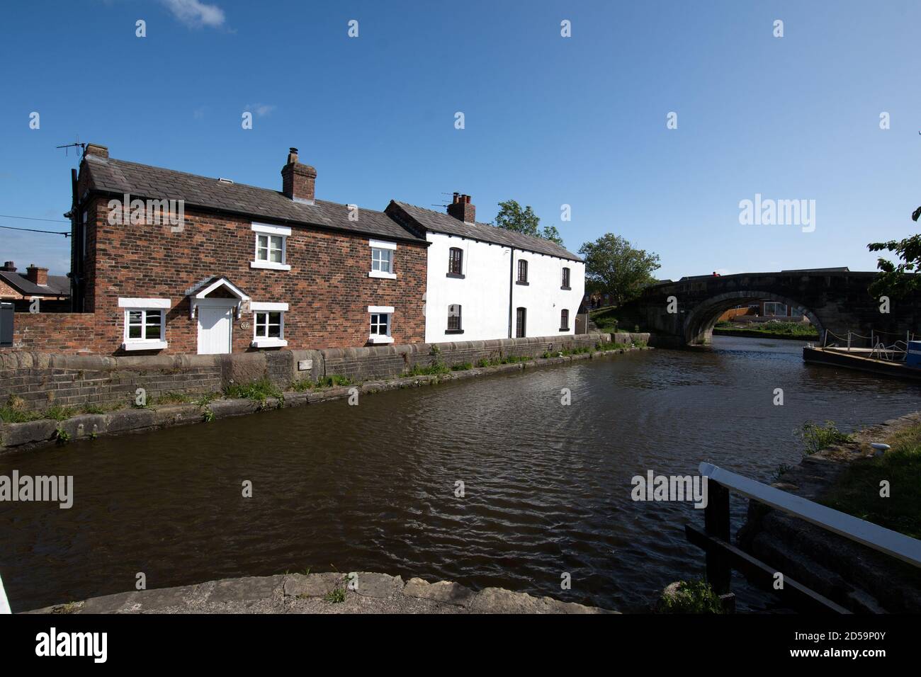 Canalside houses on the Rufford Branch of the Leeds Liverpool canal
