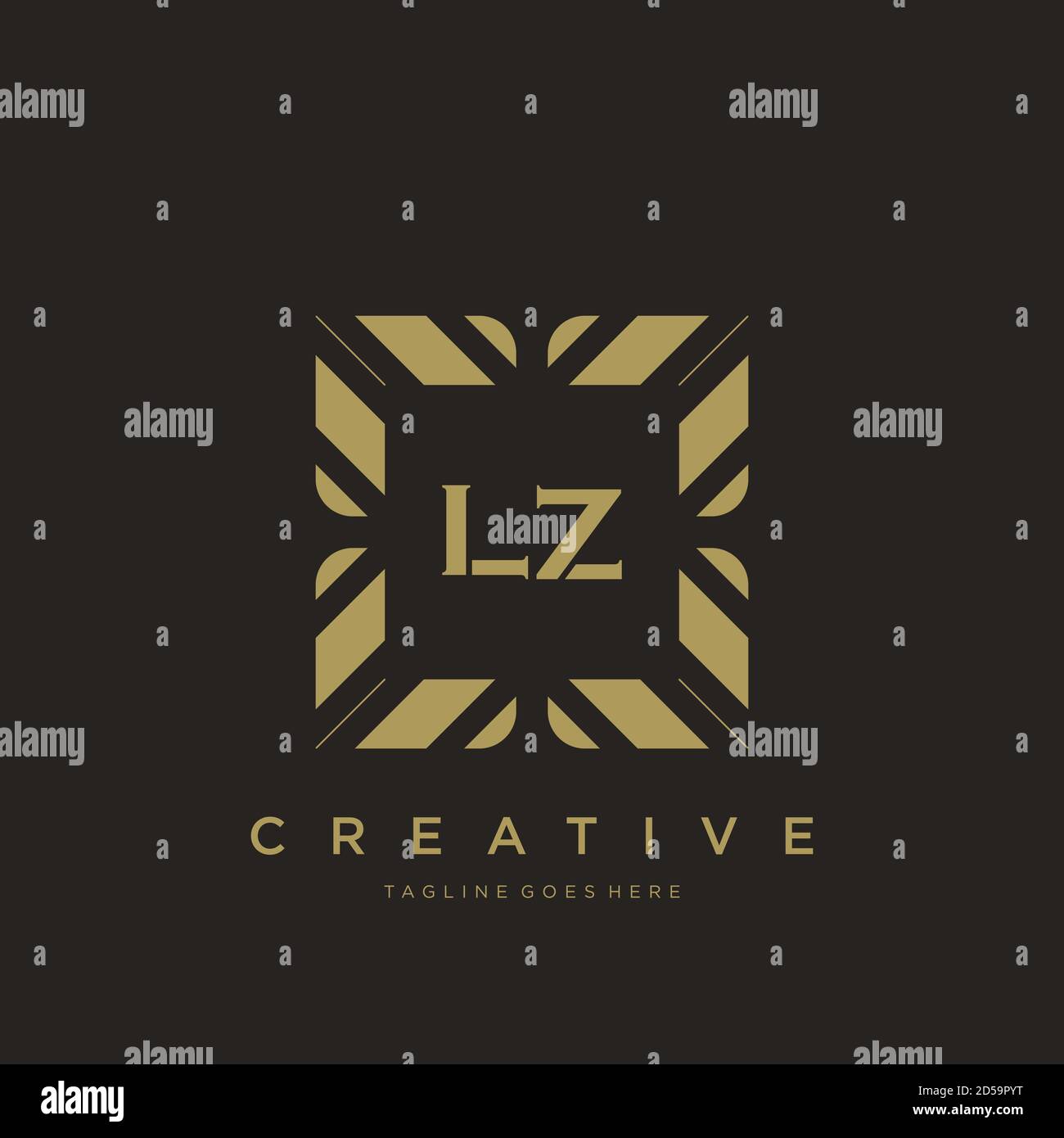 LZ initial letter luxury ornament monogram logo template vector Stock Vector
