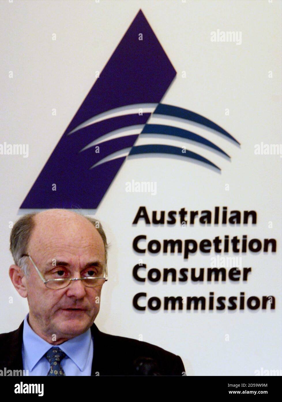 Allan Fels, Chairman of the Australian Competition and Consumer Commission (ACCC) questions during the launch of the book "Fair or Fair Go?" in Melbourne 9. The free government