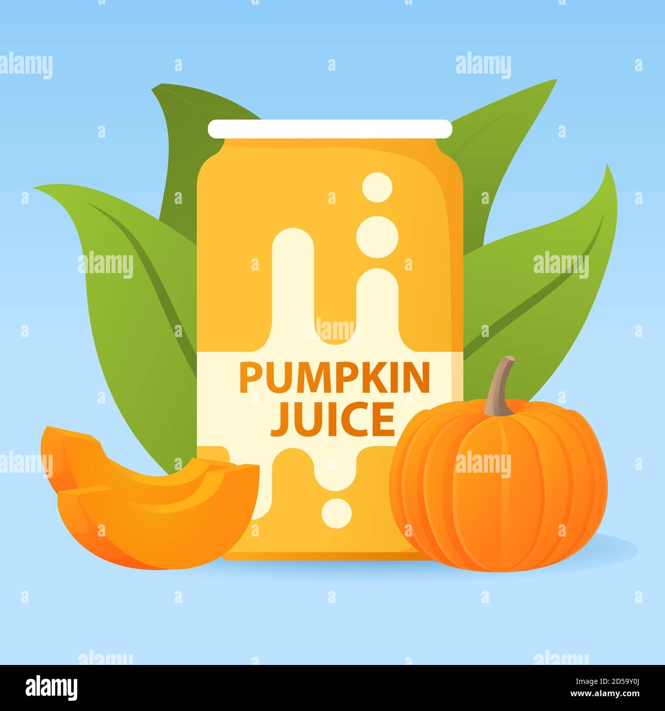 Aluminum can with pumpkin vegetable juice.Realistic vector illustration ...