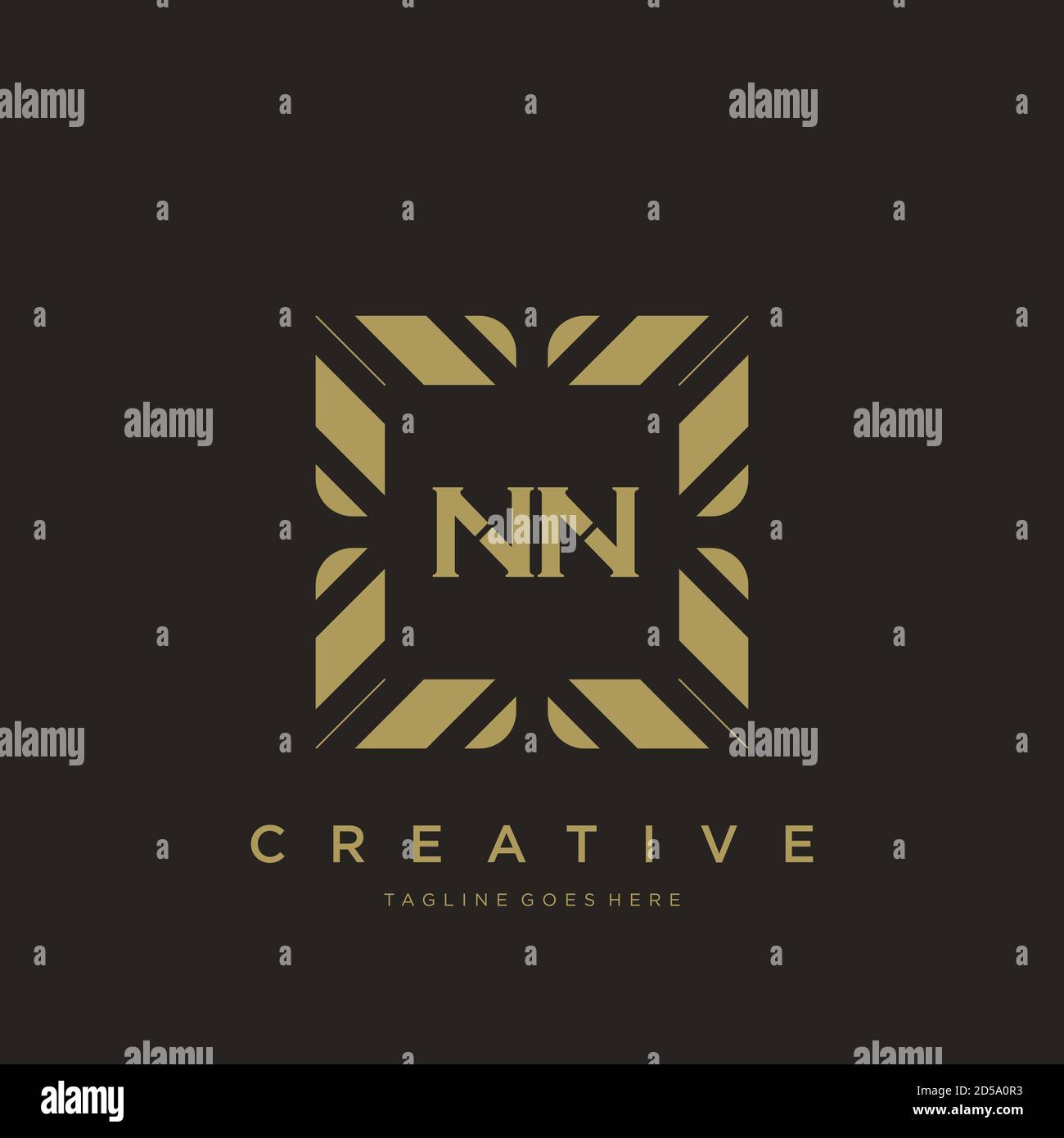 NN initial letter luxury ornament monogram logo template vector Stock Vector