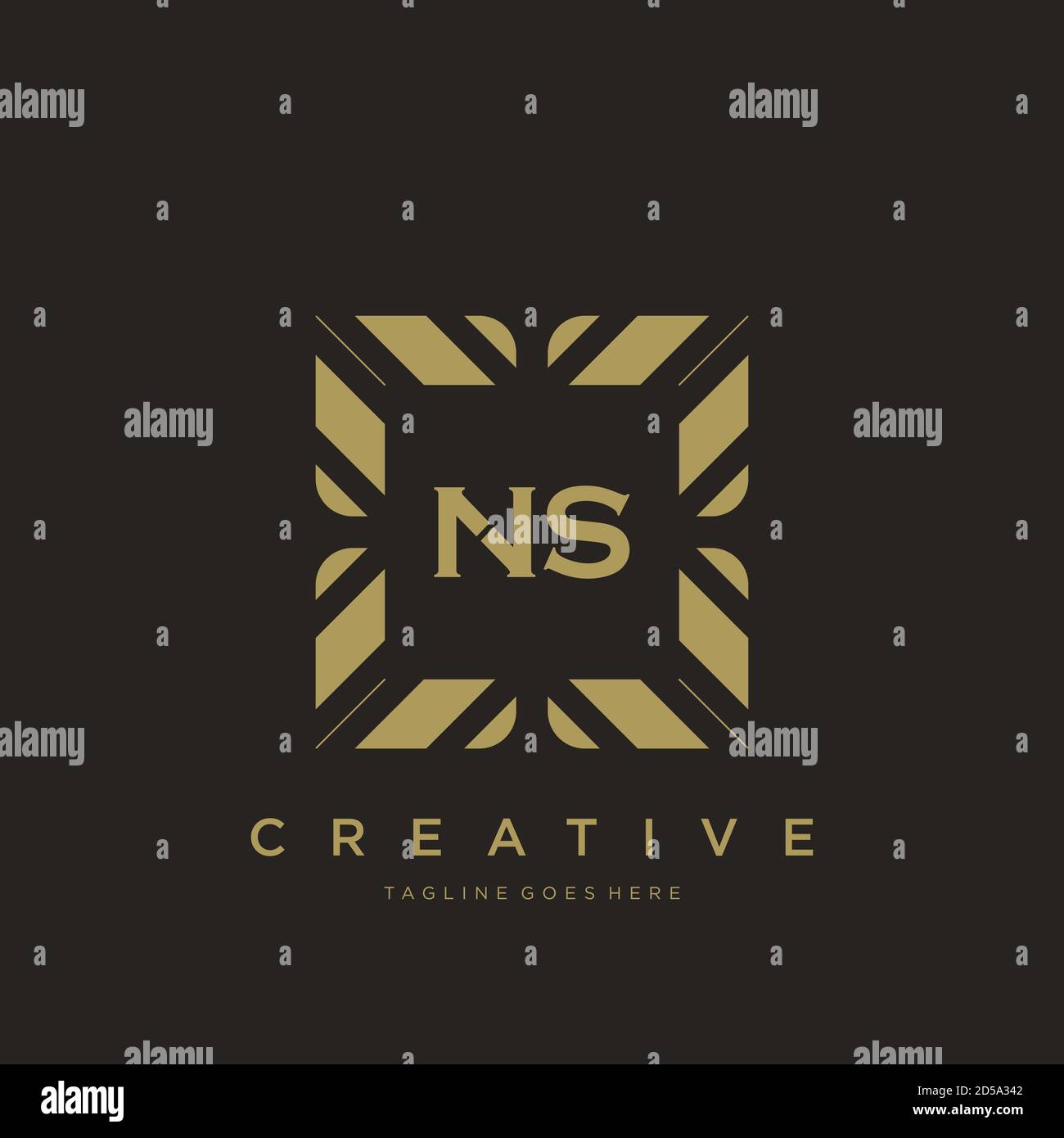 NS initial letter luxury ornament monogram logo template vector Stock Vector