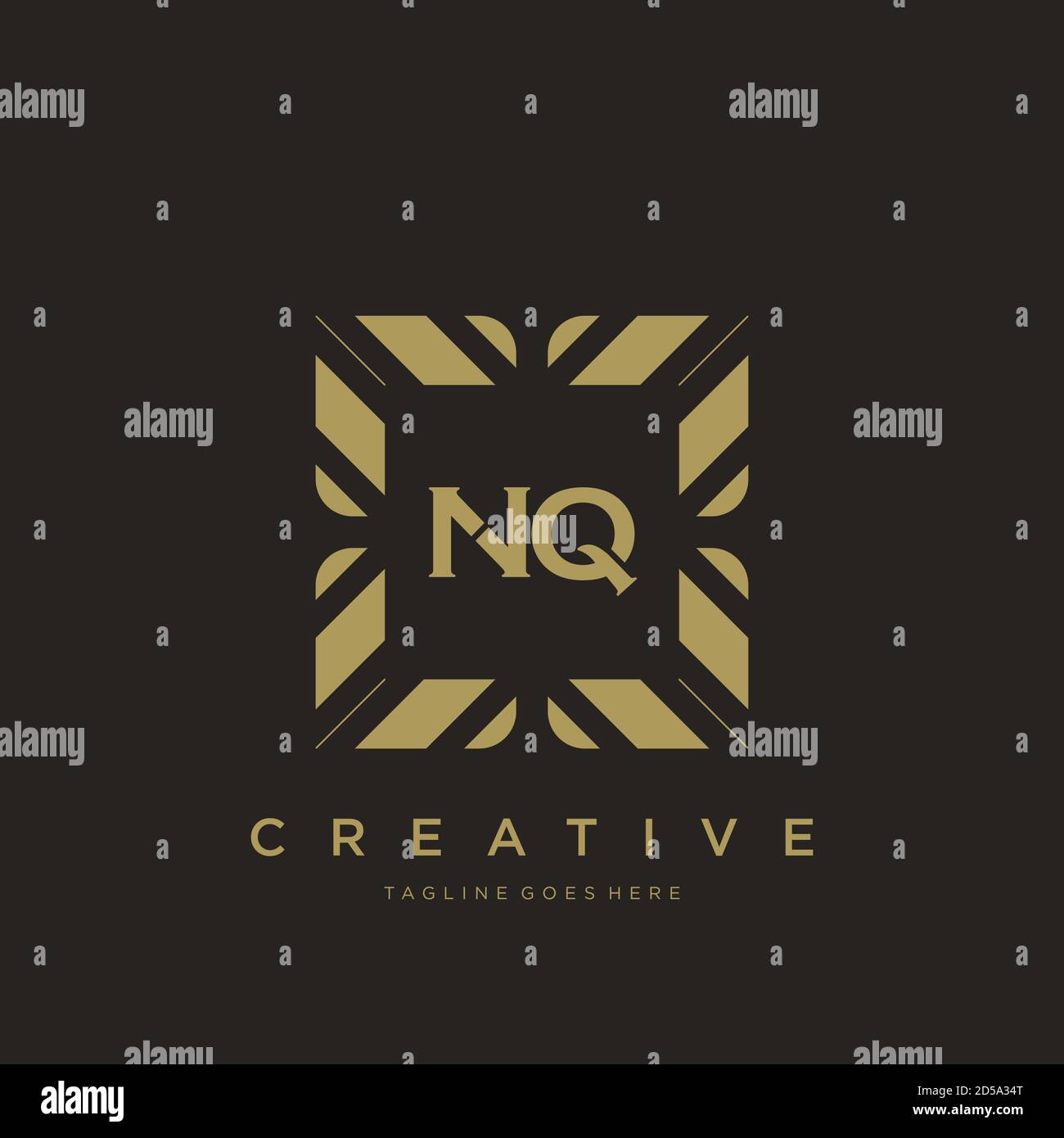 NQ initial letter luxury ornament monogram logo template vector Stock Vector