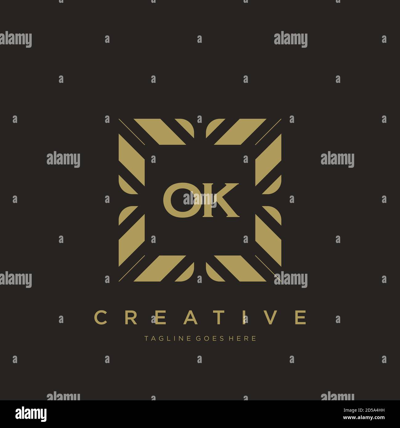 OK initial letter luxury ornament monogram logo template vector Stock Vector