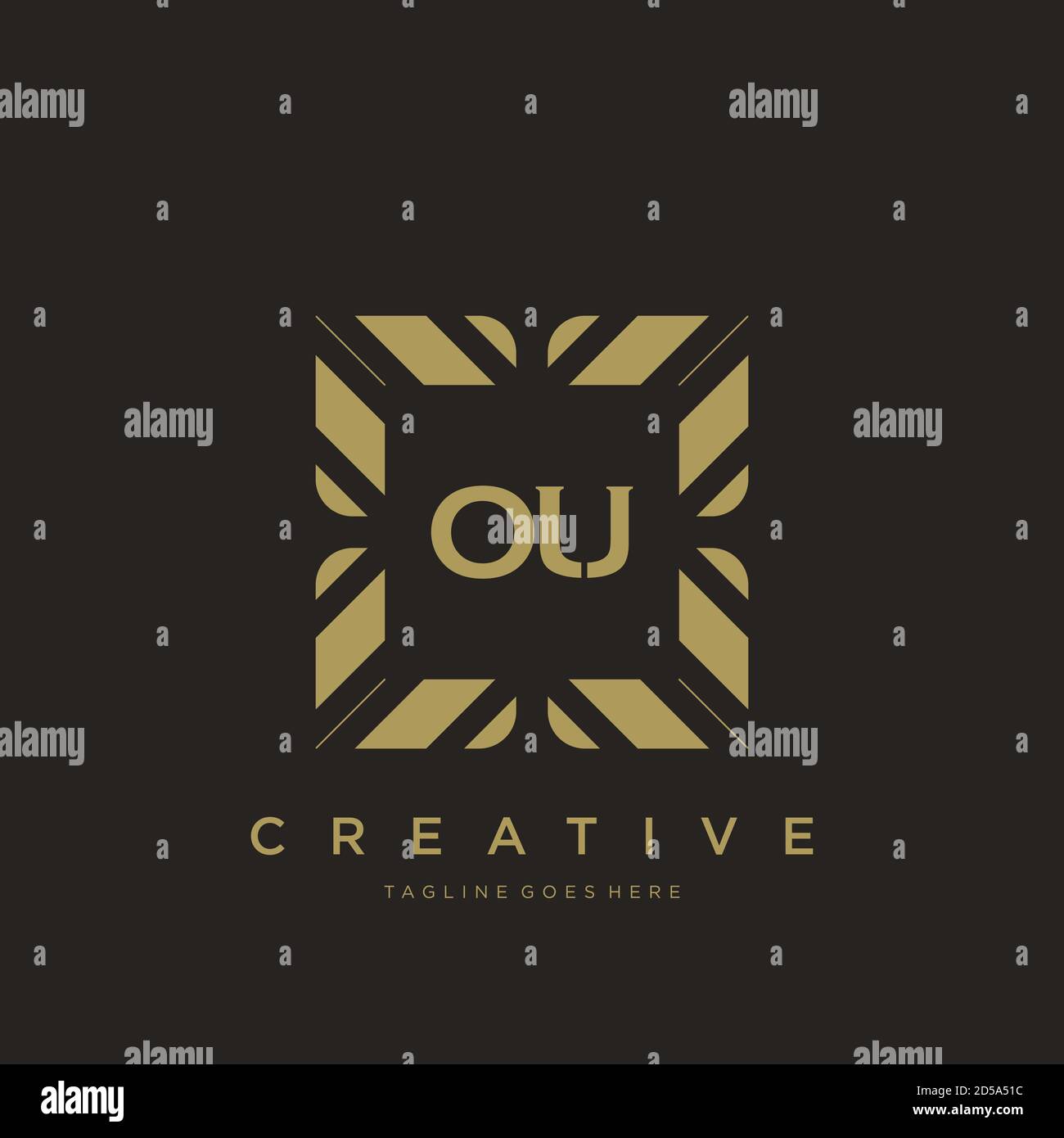 OU initial letter luxury ornament monogram logo template vector Stock Vector