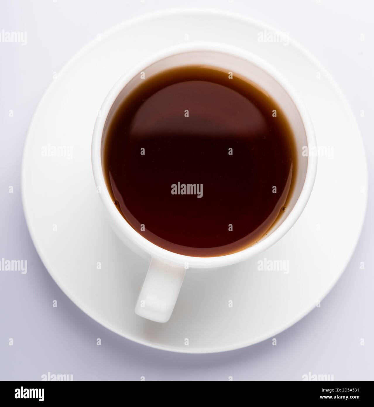 Cup of black tea. Top view Stock Photo