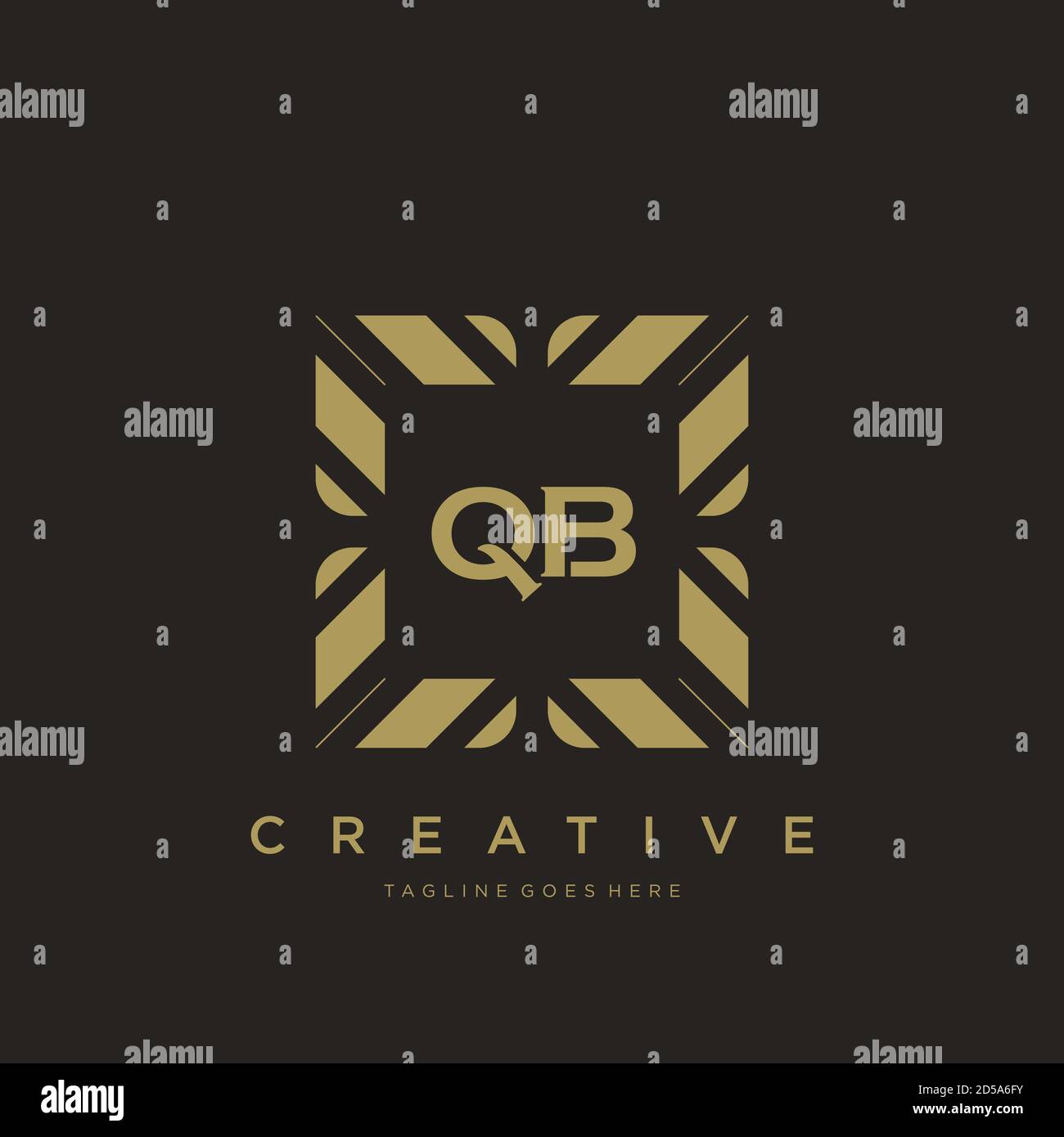 QB initial letter luxury ornament monogram logo template vector Stock Vector