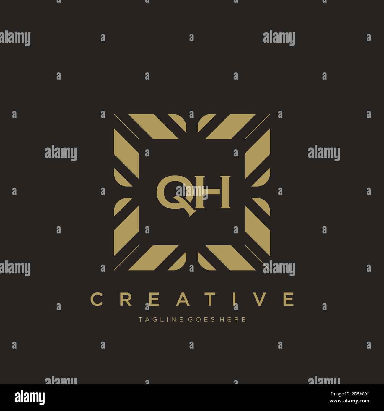 QH initial letter luxury ornament monogram logo template vector Stock Vector