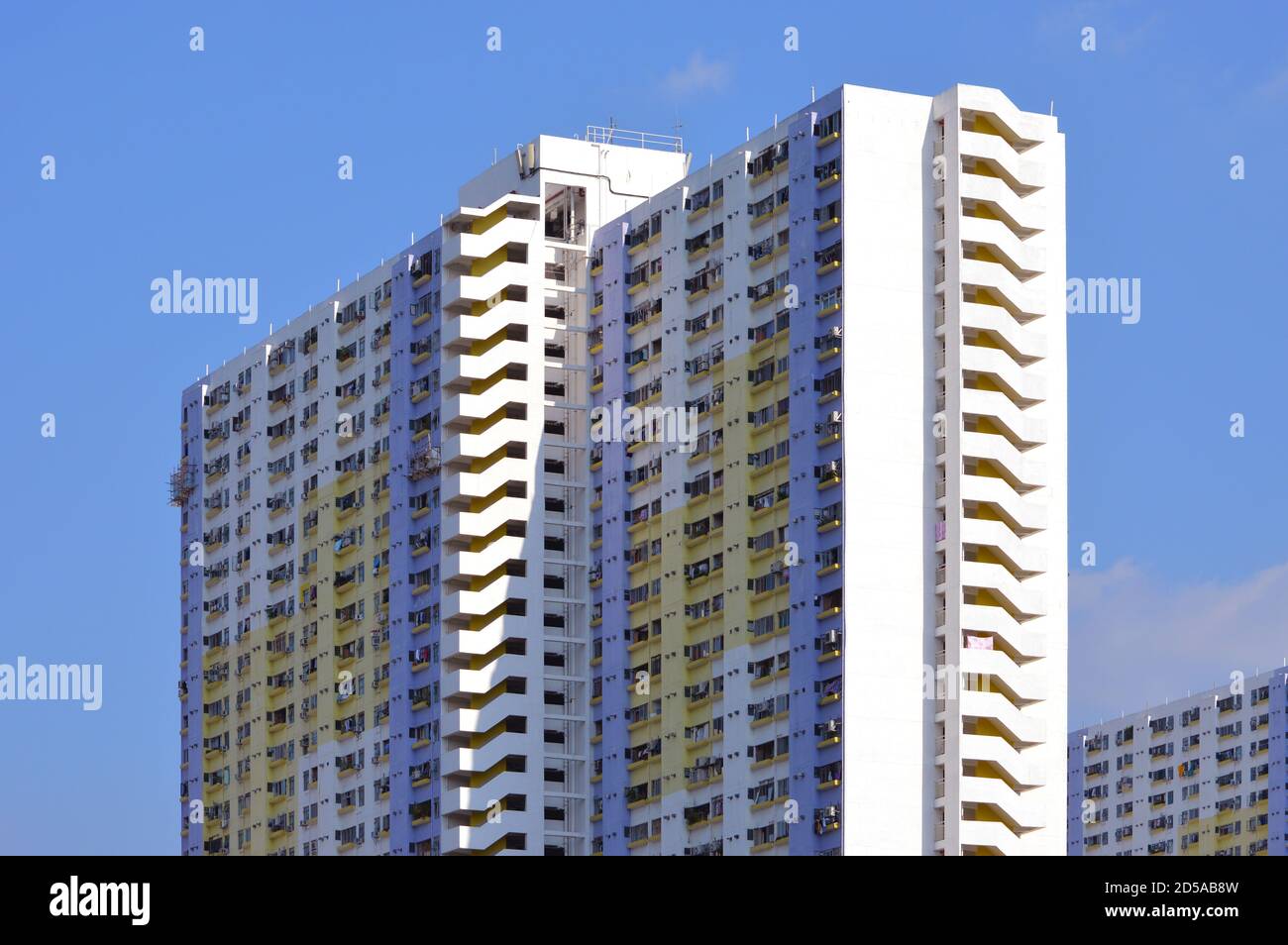 Apartment building in Jat Min Chuen, a residential estate in Sha Tin, New Territories, Hong Kong Stock Photo