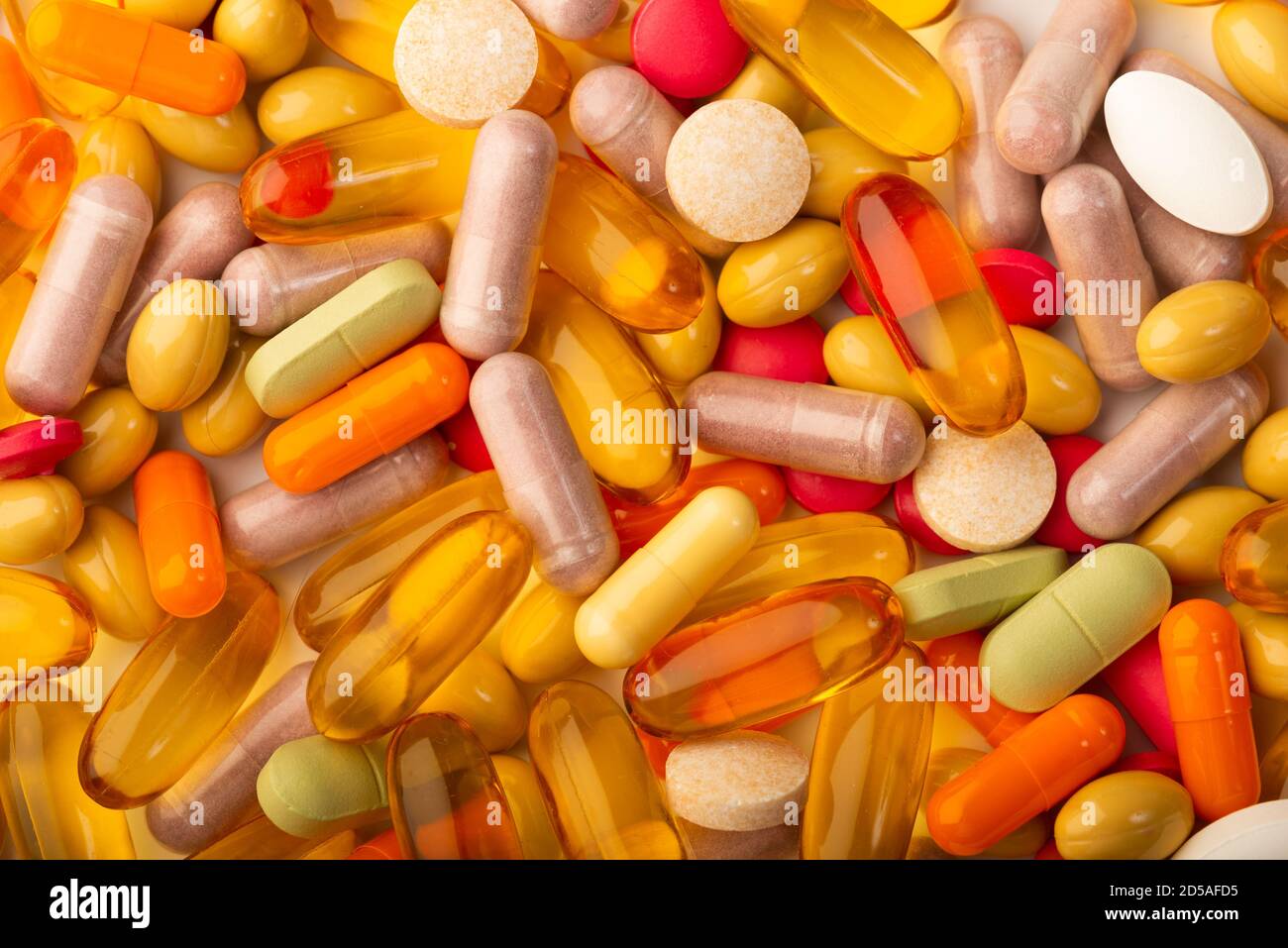 Many colorful medicines. Background or texture Stock Photo
