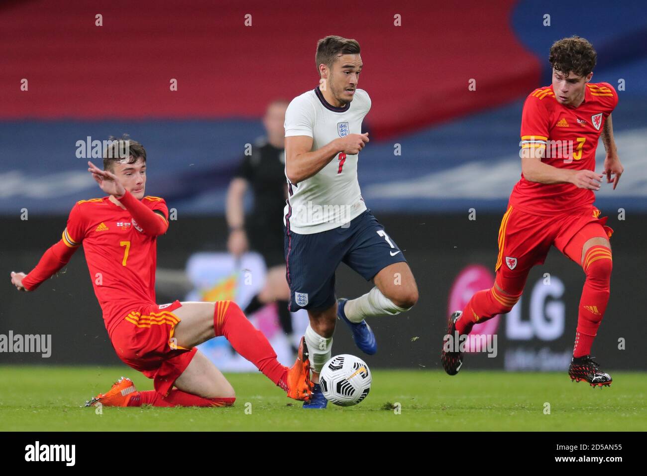 DYLAN LEVITT, HARRY WINKS, NECO WILLIAMS, ENGLAND V WALES, 2020 Stock Photo