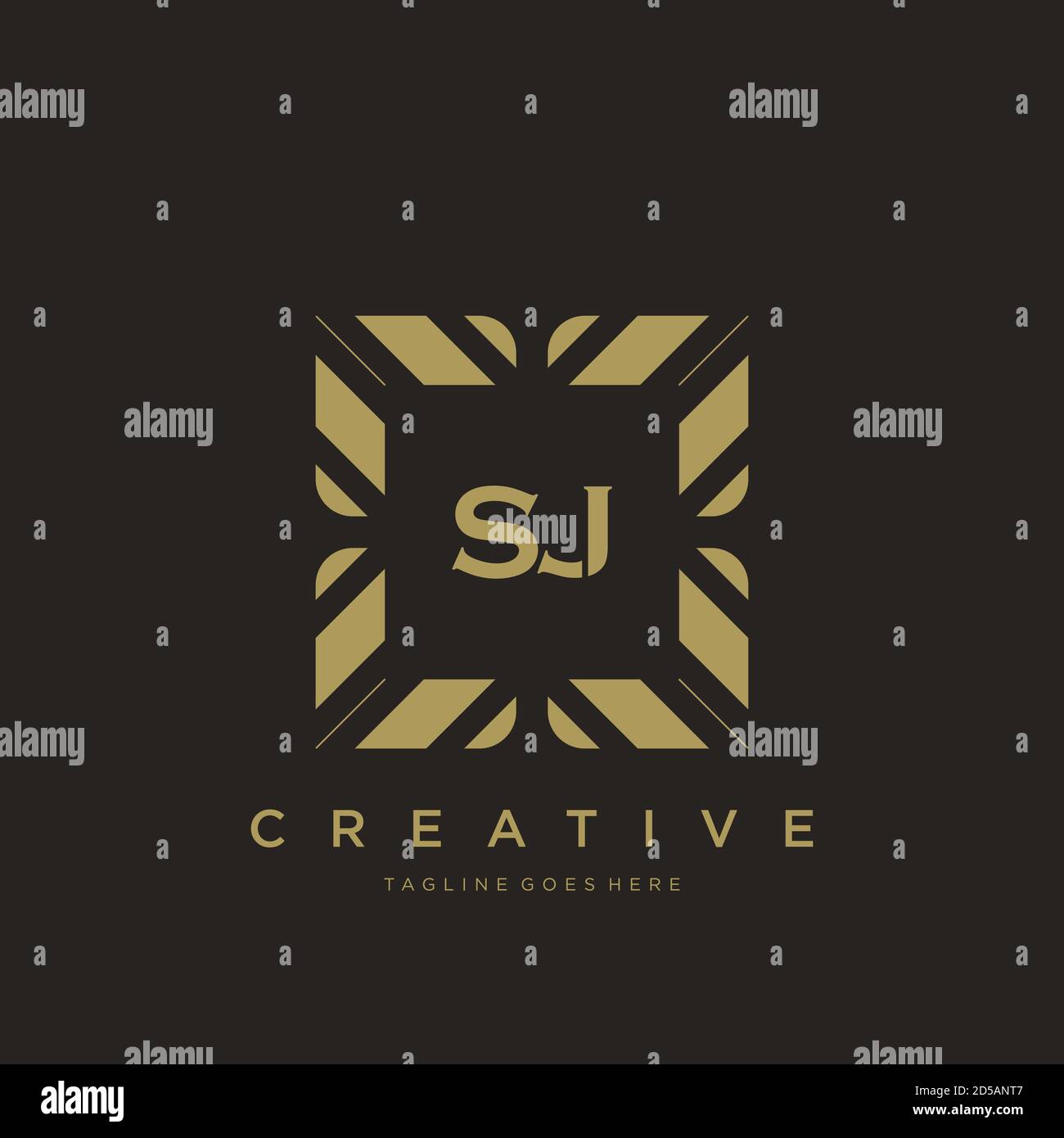 SJ initial letter luxury ornament monogram logo template vector Stock Vector