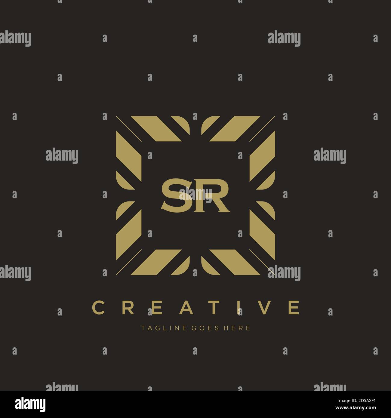 SR initial letter luxury ornament monogram logo template vector Stock Vector