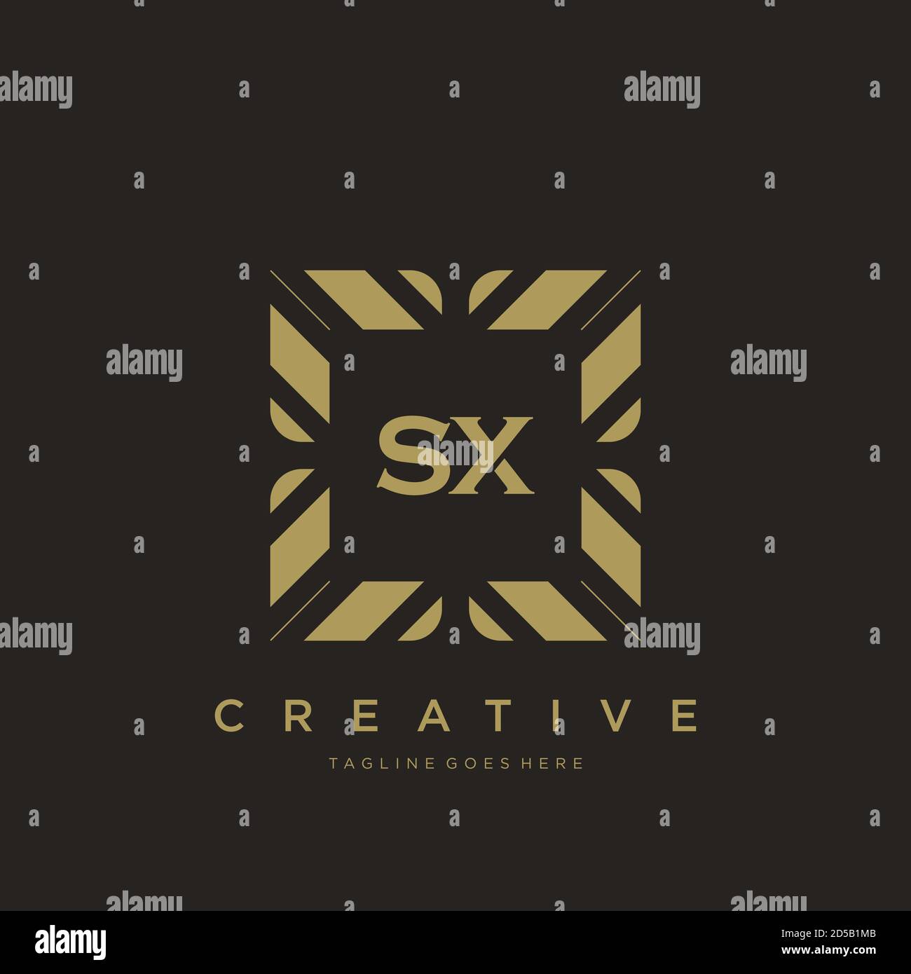 SX initial letter luxury ornament monogram logo template vector Stock Vector