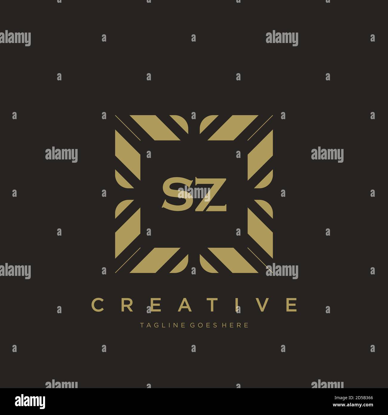 SZ initial letter luxury ornament monogram logo template vector Stock Vector