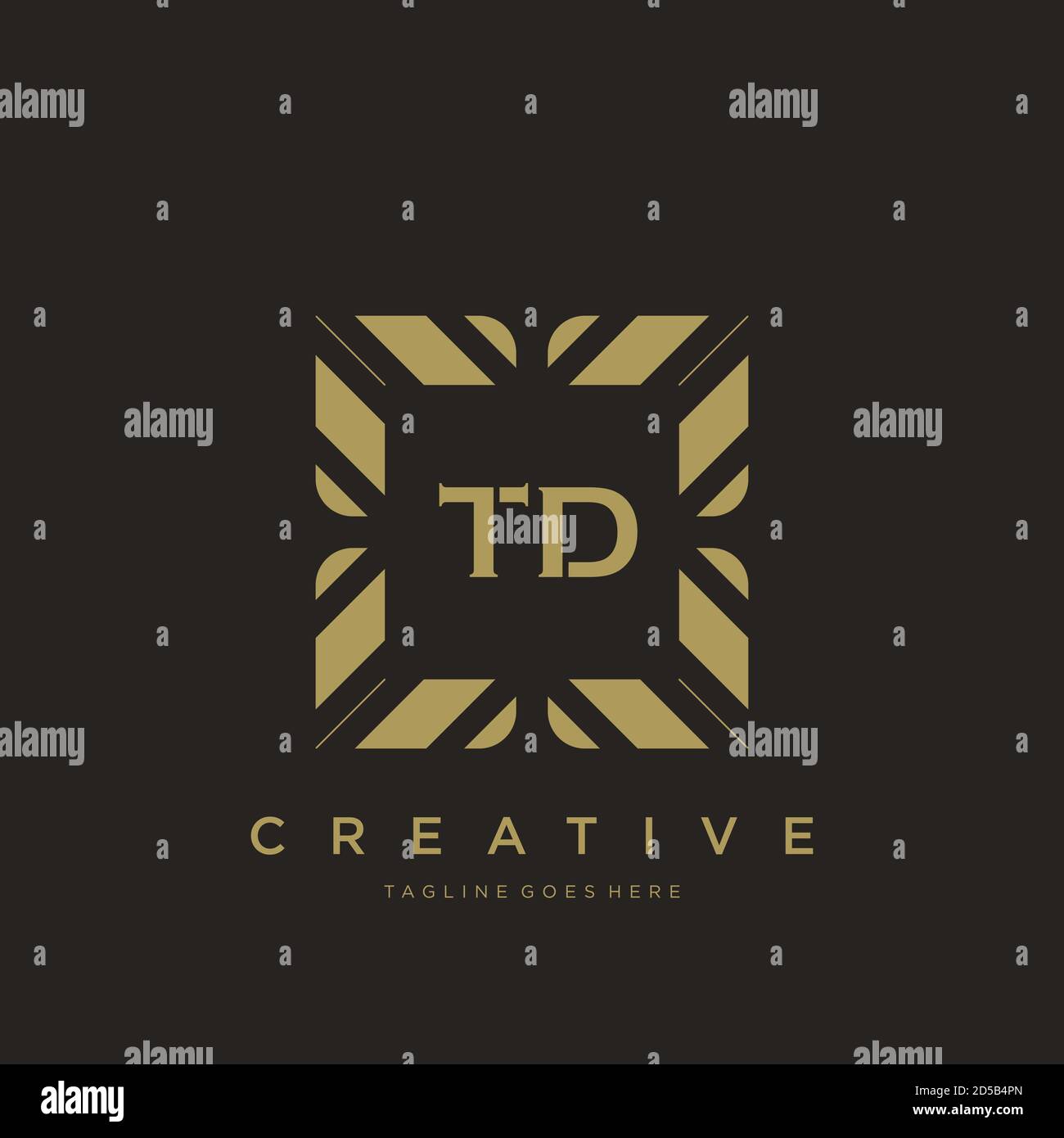 TD initial letter luxury ornament monogram logo template vector Stock Vector