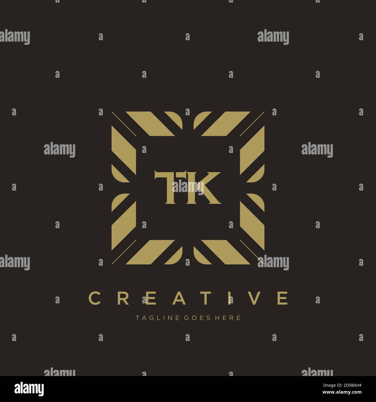 TK initial letter luxury ornament monogram logo template vector Stock Vector