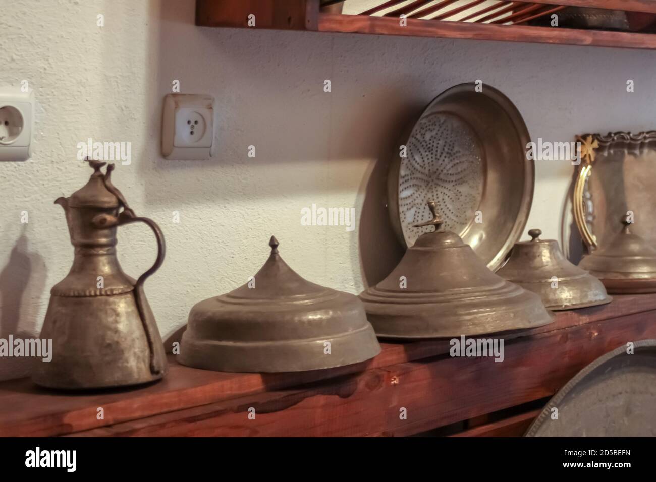 old copper kitchen containers Stock Photo Alamy