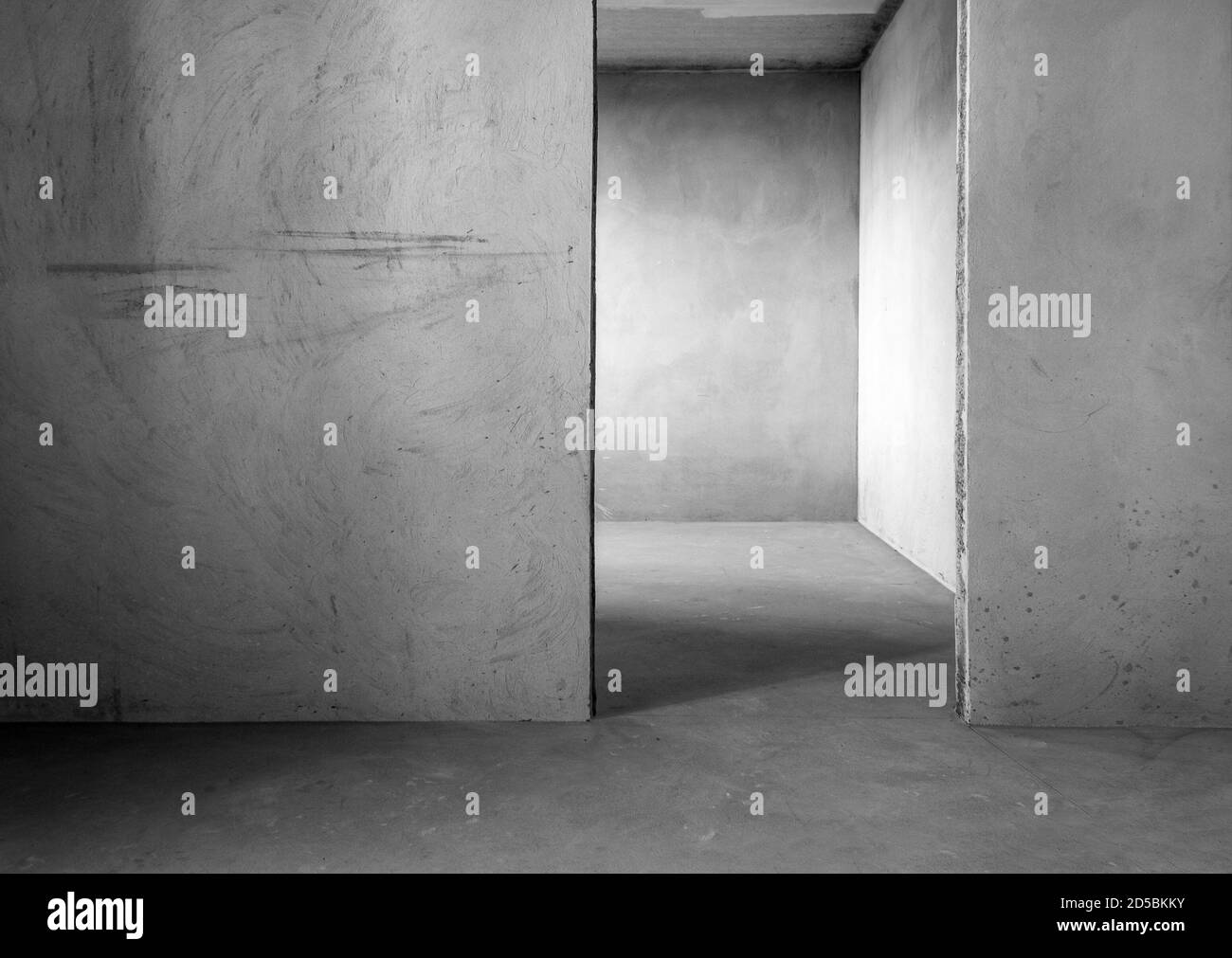 View of Unfinished building. Rough finish of the apartment. A room with ...