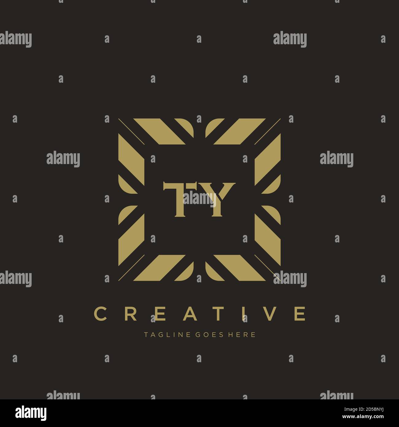 TY initial letter luxury ornament monogram logo template vector Stock Vector