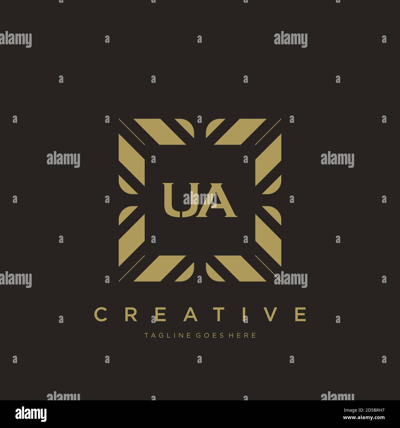 UA initial letter luxury ornament monogram logo template vector Stock Vector