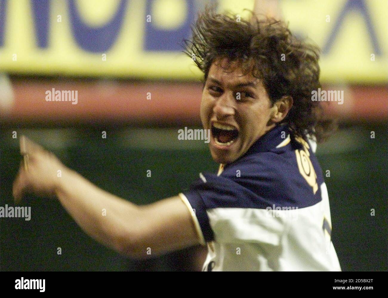 Colombian Jorge Bermudez Of Argentina Soccer Club Boca Juniors Celebrates After Scoring His Team S Only Goal Against Rosario Central During Their Match In The First Division Of The National Soccer League June