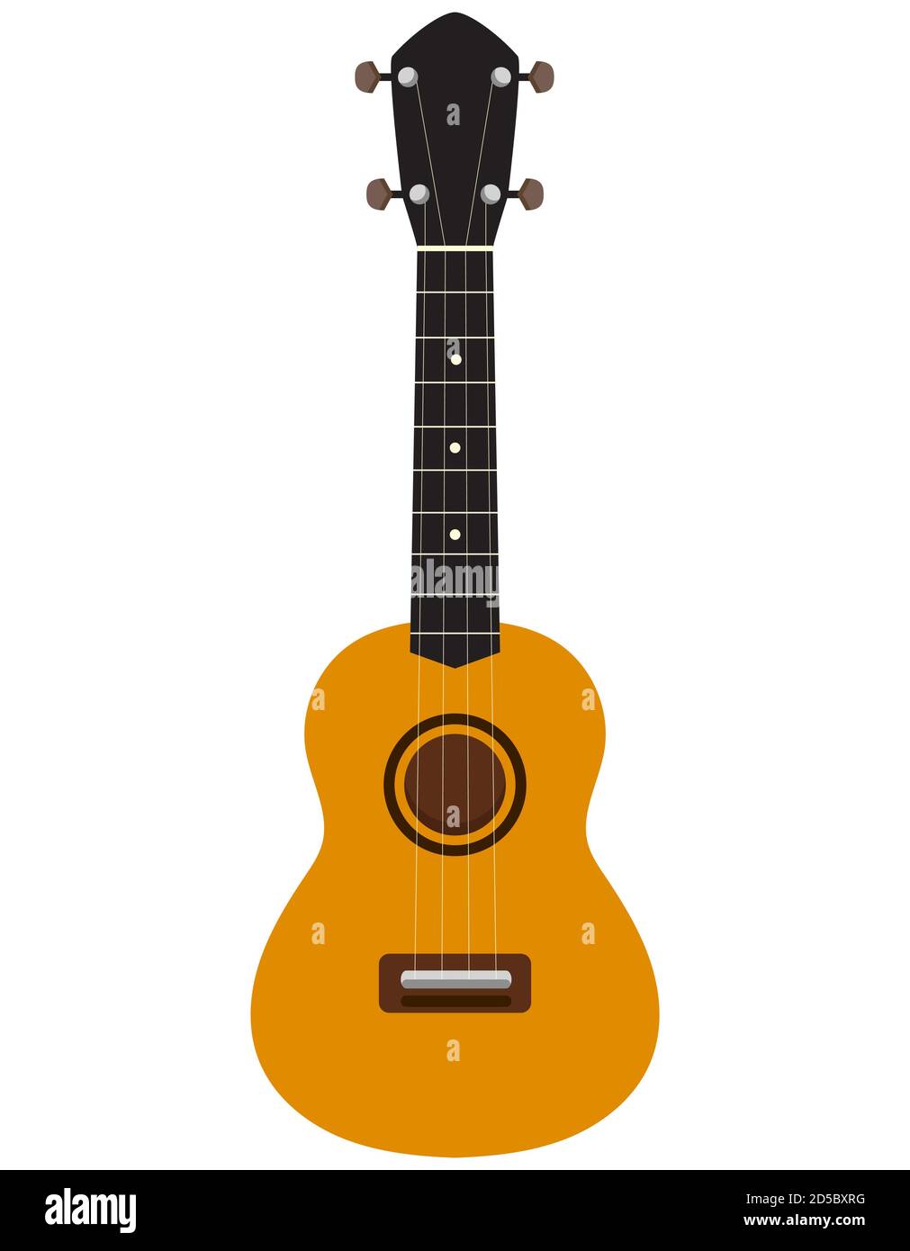 Ukulele isolated on white background. Musical instrument in cartoon