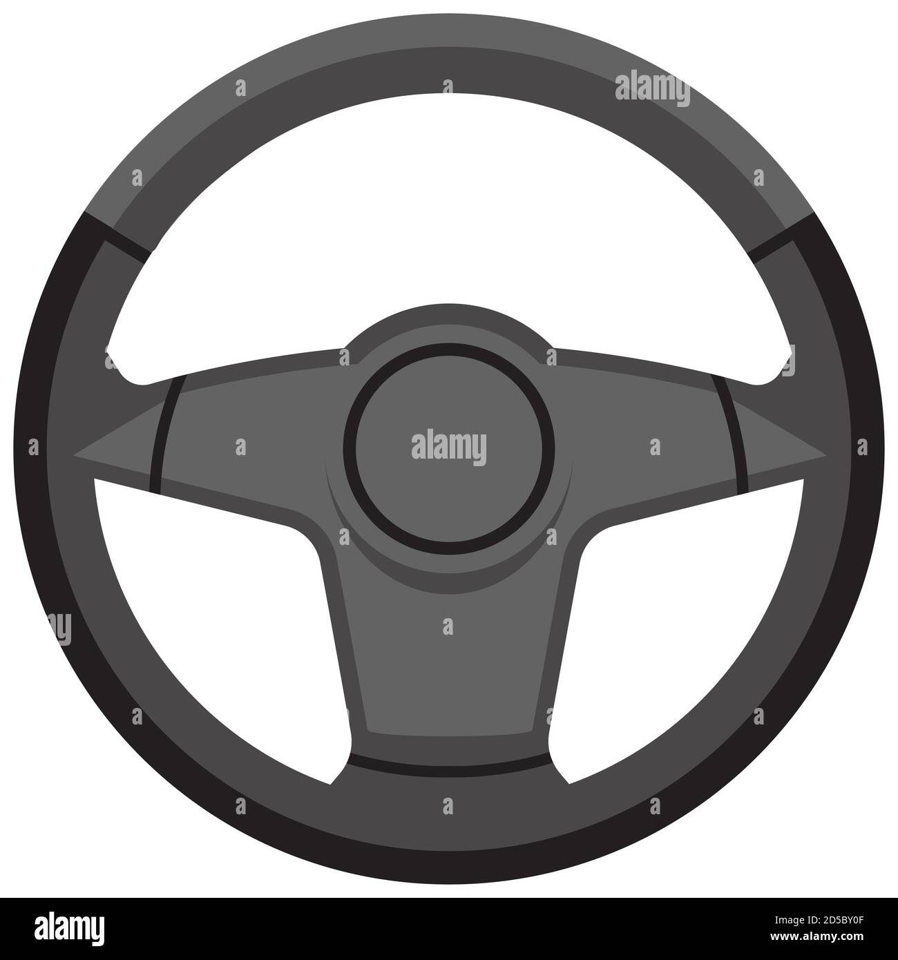 Black steering wheel. Car part in flat style. Stock Vector