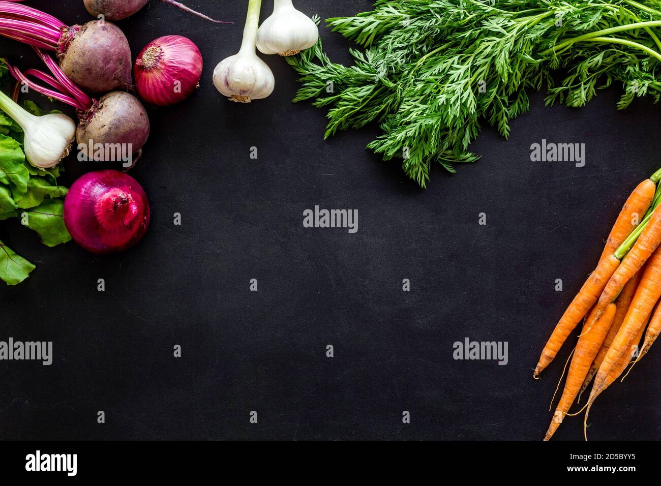 Healthy food. Vegetables - carrot, beet, potato - top view frame copy ...