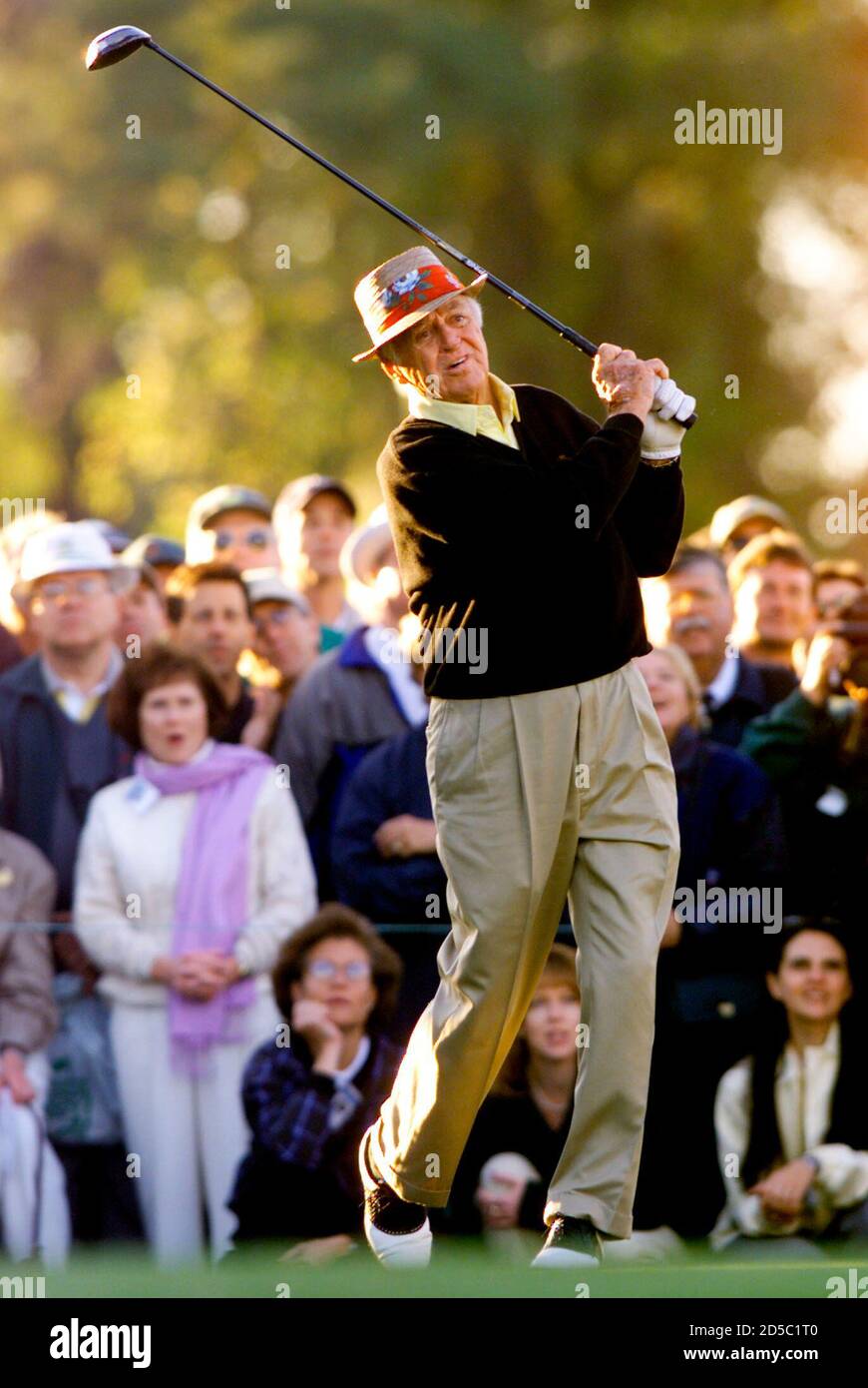 Golf legend Sam Snead tees off on the first hole of Augusta National to  ceremonially start the 2000 Masters golf tournament April 6. Snead and  Byron Nelson shared the spotlight for the