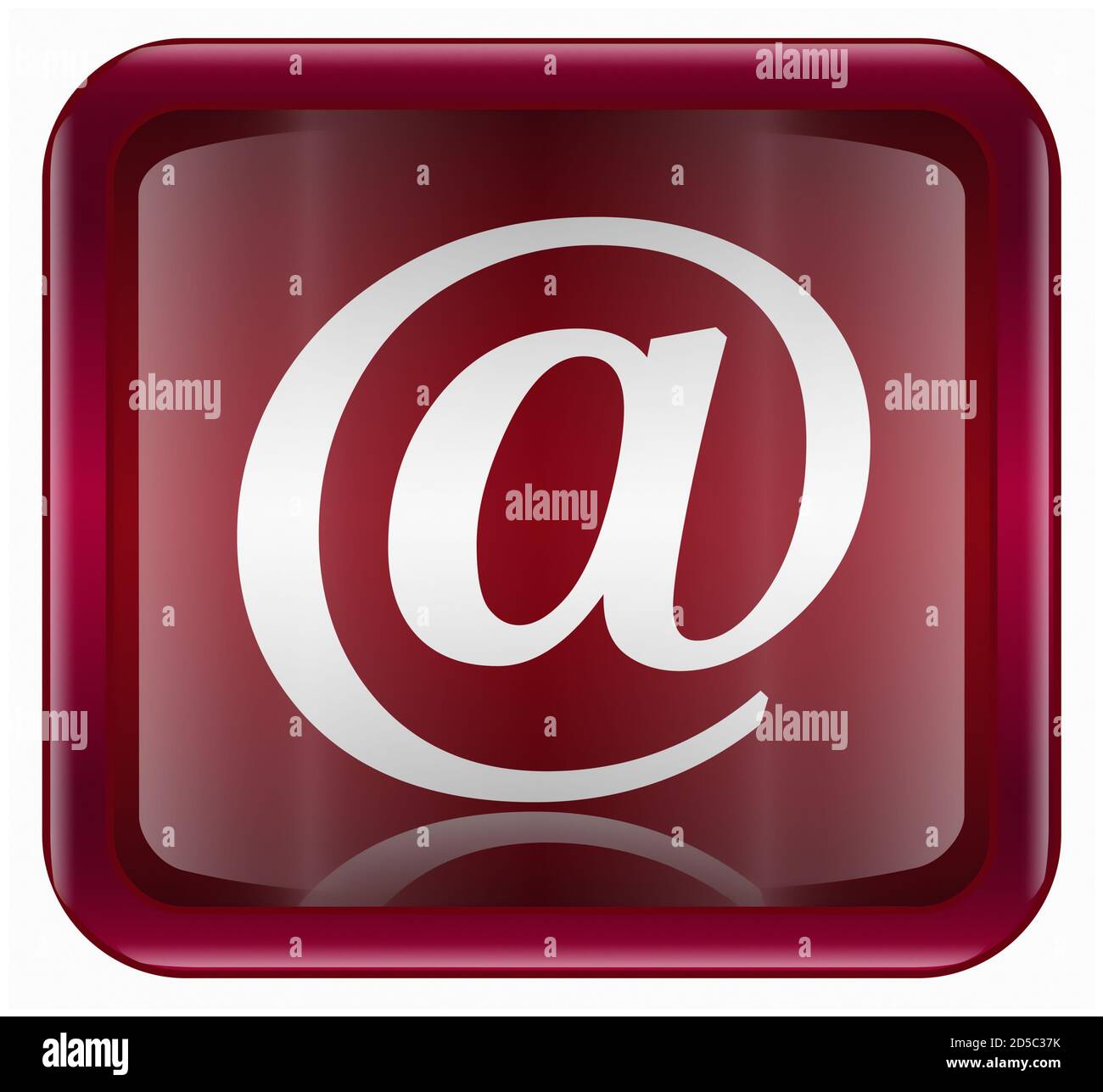 email symbol icon dark red, isolated on white background Stock Photo