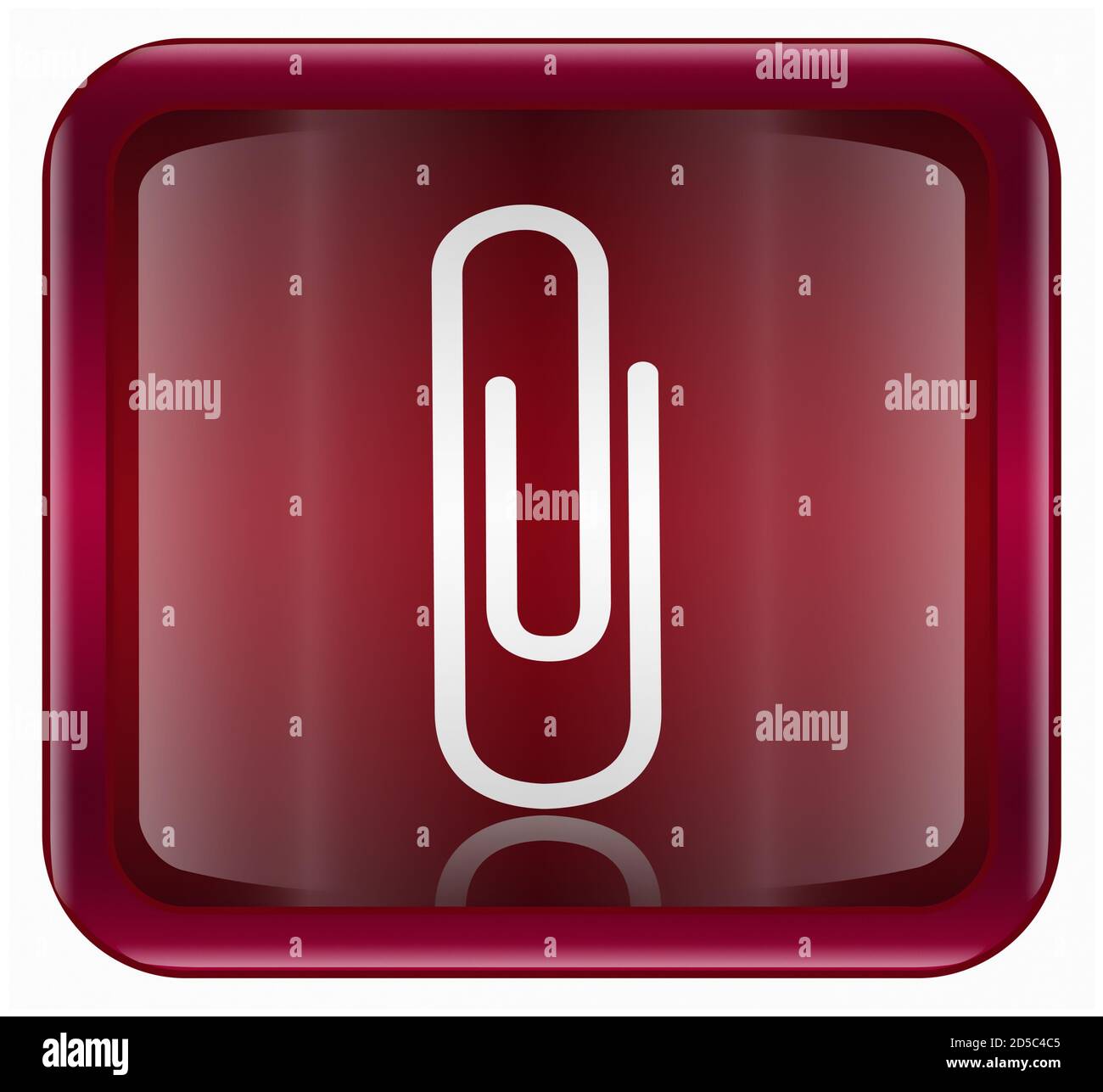 Paper clip icon dark red, isolated on white background Stock Photo Alamy