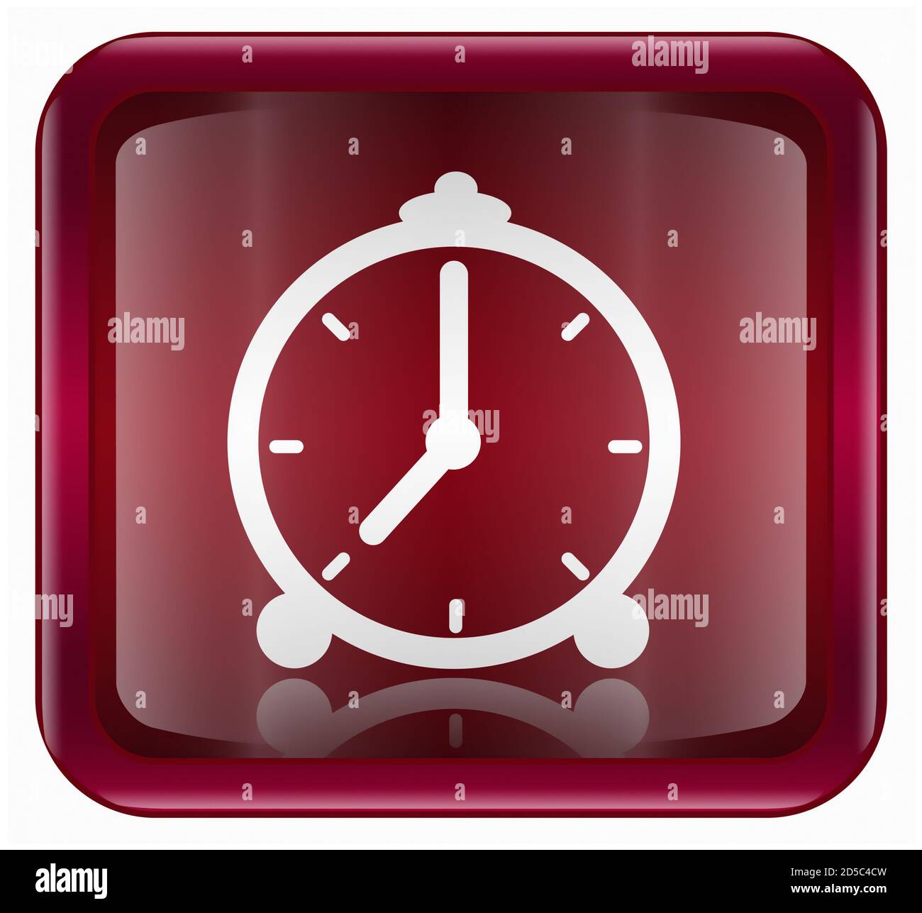 Clock icon dark red, isolated on white background Stock Photo - Alamy