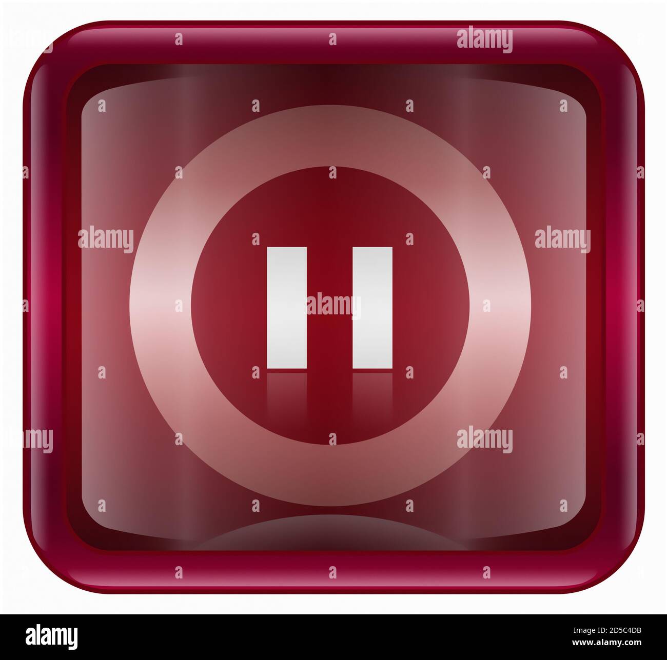 Pause icon dark red, isolated on white background Stock Photo - Alamy